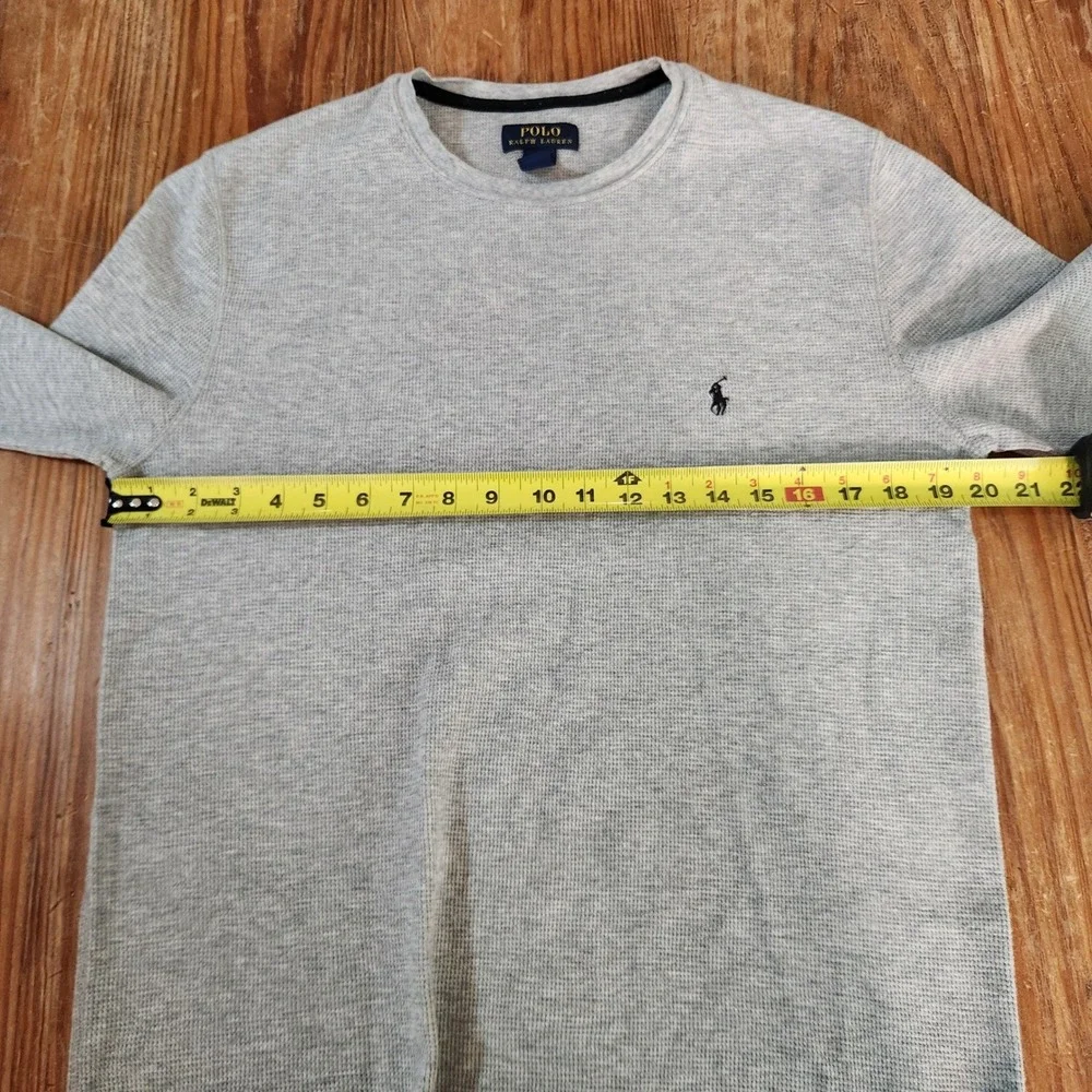 Polo Ralph Lauren Gray Men's Large Waffle Weave Thermal Knit‎ Long Sleeve Top